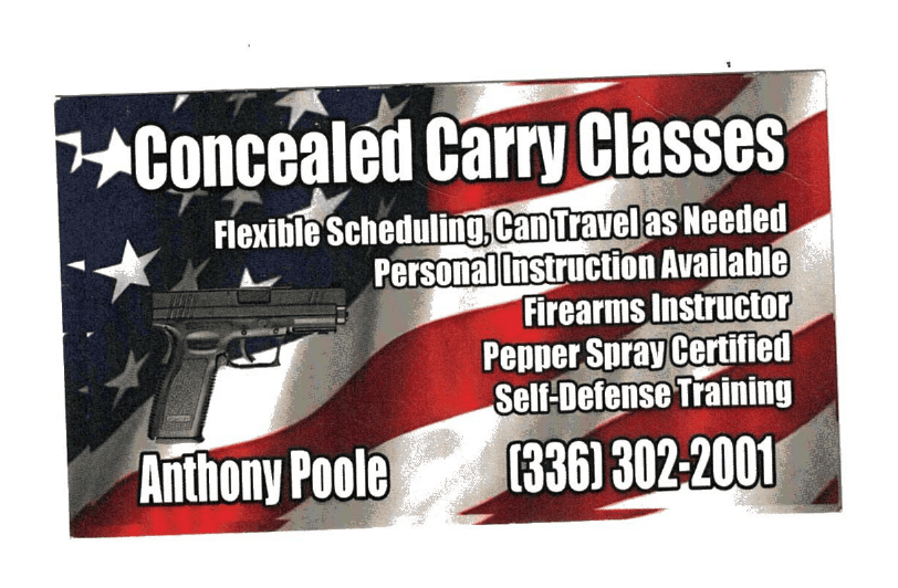 Concealed Carry Classes - Anthony Poole
